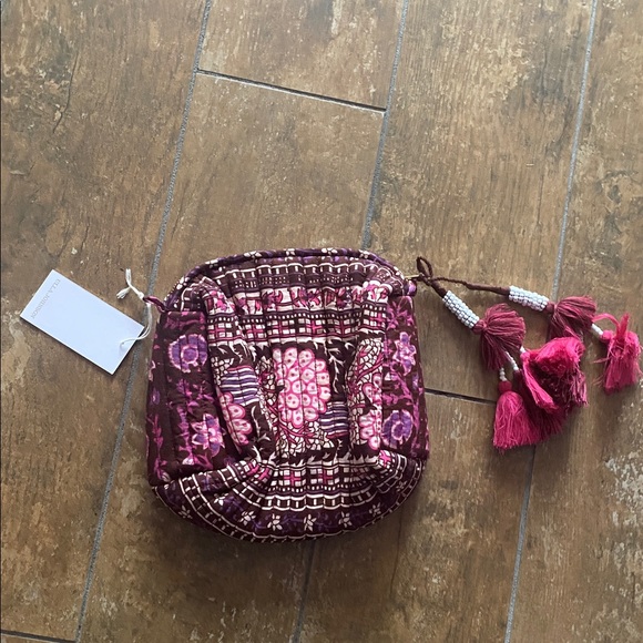 Ulla Johnson Purple and Pink Patterned Pouch. Zipper close w/ tassels. NWT. - Picture 1 of 5